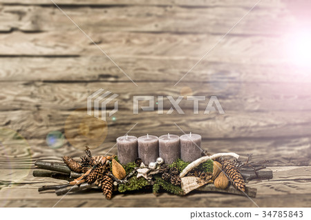 Merry Christmas decoration advent burning grey Merry Christmas decoration advent burning grey 34785843