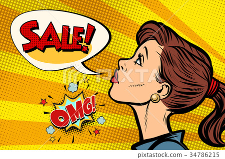 omg sale woman Pop art retro 34786215