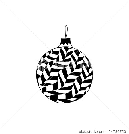Vector hand drawn Christmas ball toy - Stock Illustration [34786750 ...