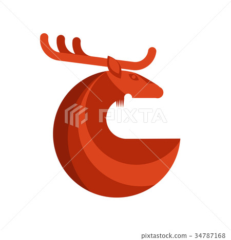 Red Deer Round Icon 34787168