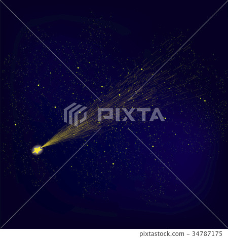 Yellow Falling Star. Meteor Shower. Yellow Falling Star. Meteor Shower. 34787175