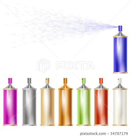 Set of Colored Sprays Isolated Set of Colored Sprays Isolated 34787179