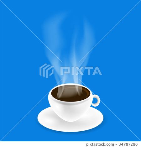 White Cup of Black Natural Coffee White Cup of Black Natural Coffee 34787280
