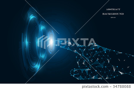 Hand touch the future abstract background 34788088