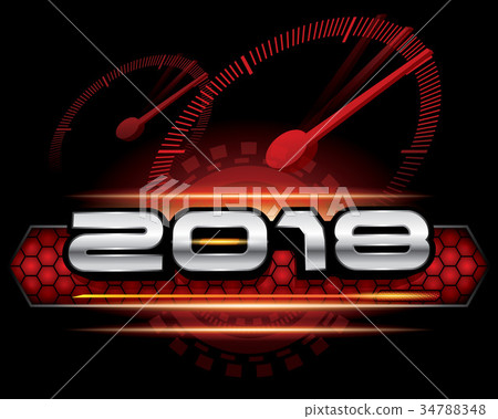Vector 2018 on abstract background 34788348