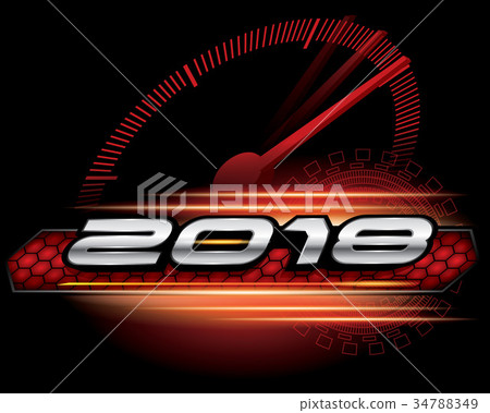 Vector 2018 on abstract background 34788349