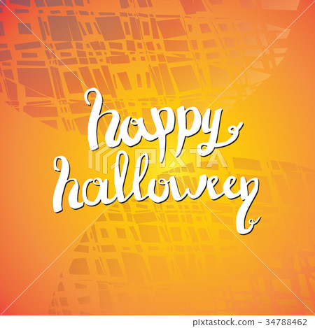 Happy Halloween lettering greeting card design 34788462