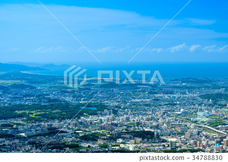  A view from Mt. Sinakura in summer [Kitakyushu Hachiman-ku Onga-gun] 34788830