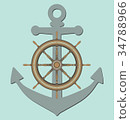 Anchor and ship steering wheel 34788966