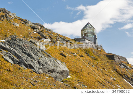 Mountain with observation tower in Austria. 34790032