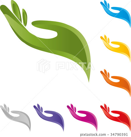 Hand in color, hand, wellness, logo 34790391