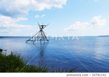 [Ishikawa Prefecture/Tourist Attractions] Bora waiting tower (Japan's oldest fishing method) Copy space 34792142