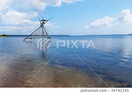 [Ishikawa Prefecture/Tourist Attractions] Bora waiting tower (Japan's oldest fishing method) Copy space 34792145