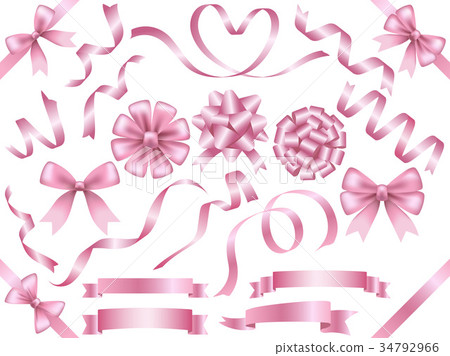 Ribbon material set pink - Stock Illustration [34792966] - PIXTA
