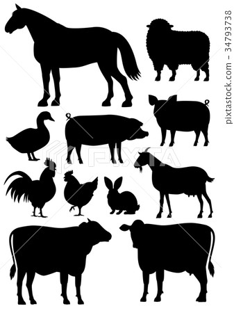 Farm animals Material Silhouette Farm animals Material Silhouette 34793738