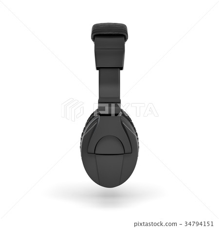 3d rendering of black padded headphones with a 34794151