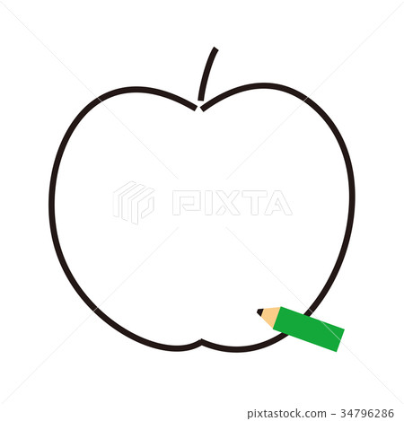 Pencil apple text box 34796286