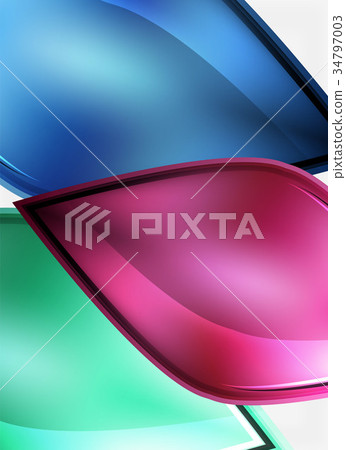 Glossy glass shapes abstract background Glossy glass shapes abstract background 34797003