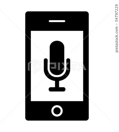Microphone reflected on the smartphone screen 34797229