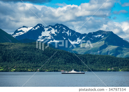 View to the Storfjord in Norway View to the Storfjord in Norway 34797334
