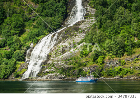 View to the Geirangerfjord in Norway View to the Geirangerfjord in Norway 34797335