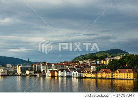 View to the city Bergen in Norway 34797347
