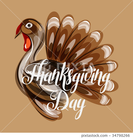 Happy Thanksgiving Day greeting card with abstract 34798266