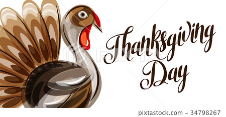 Happy Thanksgiving Day greeting card with abstract Happy Thanksgiving Day greeting card with abstract 34798267