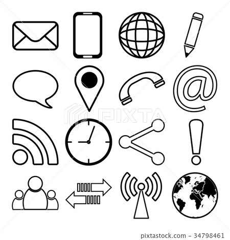 vector of contact communication icon set 34798461