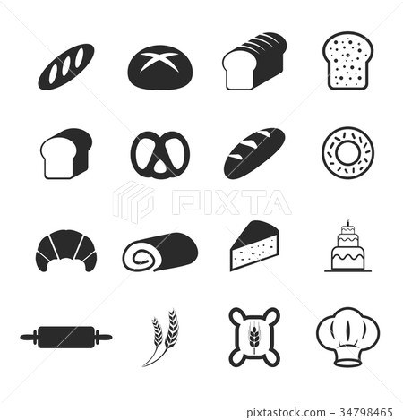 vector of bakery bread icon set vector of bakery bread icon set 34798465
