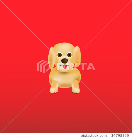 Red background with dog. Illustration. Red background with dog. Illustration. 34798569