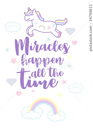 Cute cartoon unicorn  34798611