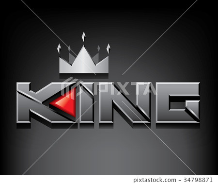 King typography with crown emblem design vector. 34798871