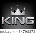 King typography with crown emblem design vector. 34798872