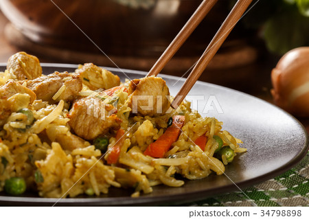 Fried rice nasi goreng with chicken Fried rice nasi goreng with chicken 34798898