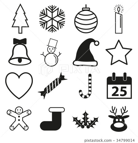 vector of Merry Christmas icon set - Stock Illustration [34799014] - PIXTA