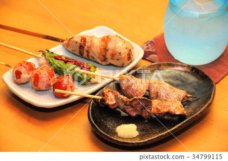 Japanese-style pub menu with salmon and shochu 34799115