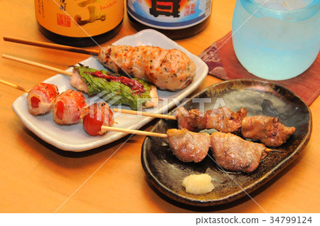 Japanese-style pub menu with salmon and shochu 34799124