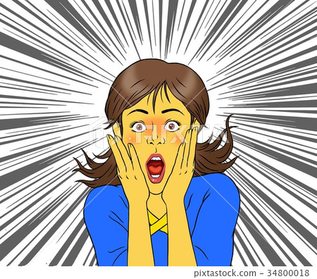 驚訝的年輕女子 驚訝的年輕女子 34800018