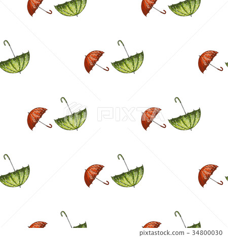 seamless pattern with red and green umbrellas - Stock Illustration ...