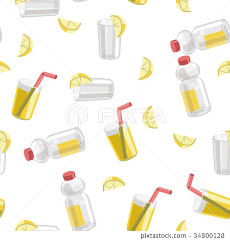 Lemon and lemonade seamless pattern Lemon and lemonade seamless pattern 34800128
