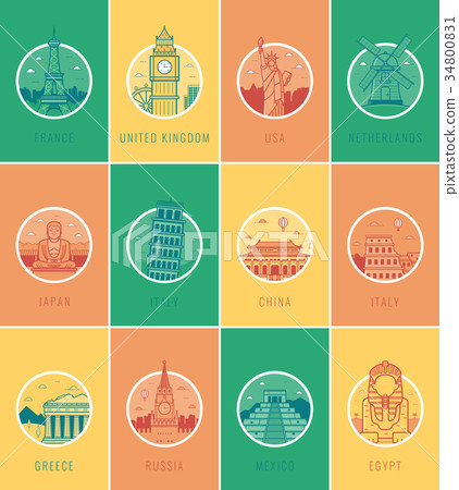 World landmarks. Travel and Tourism. Landmarks 34800831