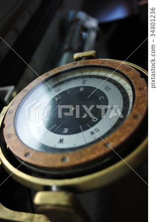 Compass placed on the bridge of the ship Compass placed on the bridge of the ship 34801236