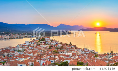 Sunset in Greece, Poros 34801316
