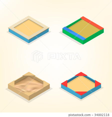 Sandbox in isometric, vector illustration. 34802118