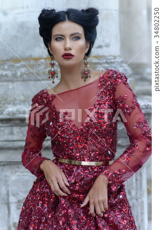 Beautiful witch in purple dress Beautiful witch in purple dress 34802250