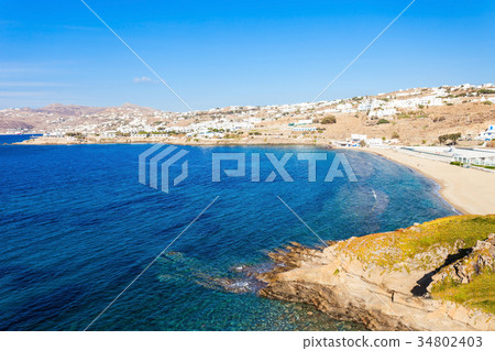 Mykonos island beach, Greece 34802403