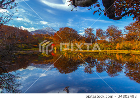 Autumn, Yoshinuma and Mt. Chokai 34802498