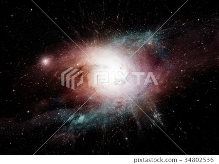 Stars, dust and gas nebula in a far galaxy Stars, dust and gas nebula in a far galaxy 34802536