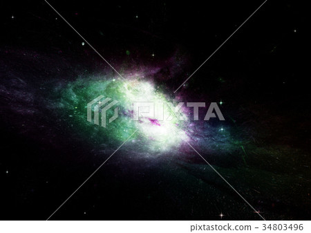 Stars, dust and gas nebula in a far galaxy Stars, dust and gas nebula in a far galaxy 34803496